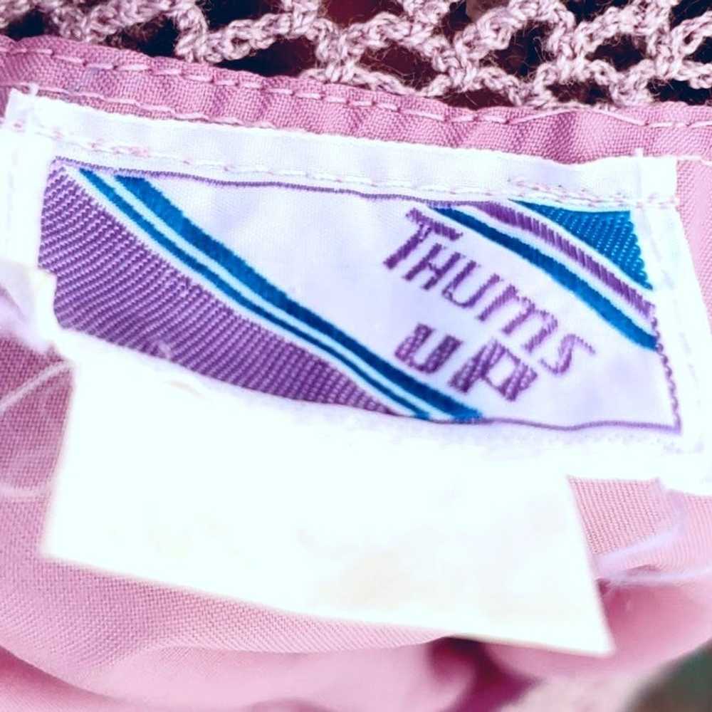 Vintage 70s Hand Crochet Set M L Skirt Top Lilac … - image 5