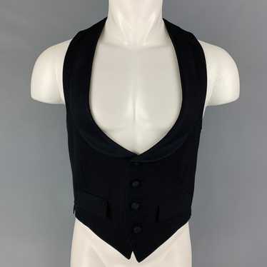 Band Of Outsiders Black Silk Shawl Collar Vest - image 1