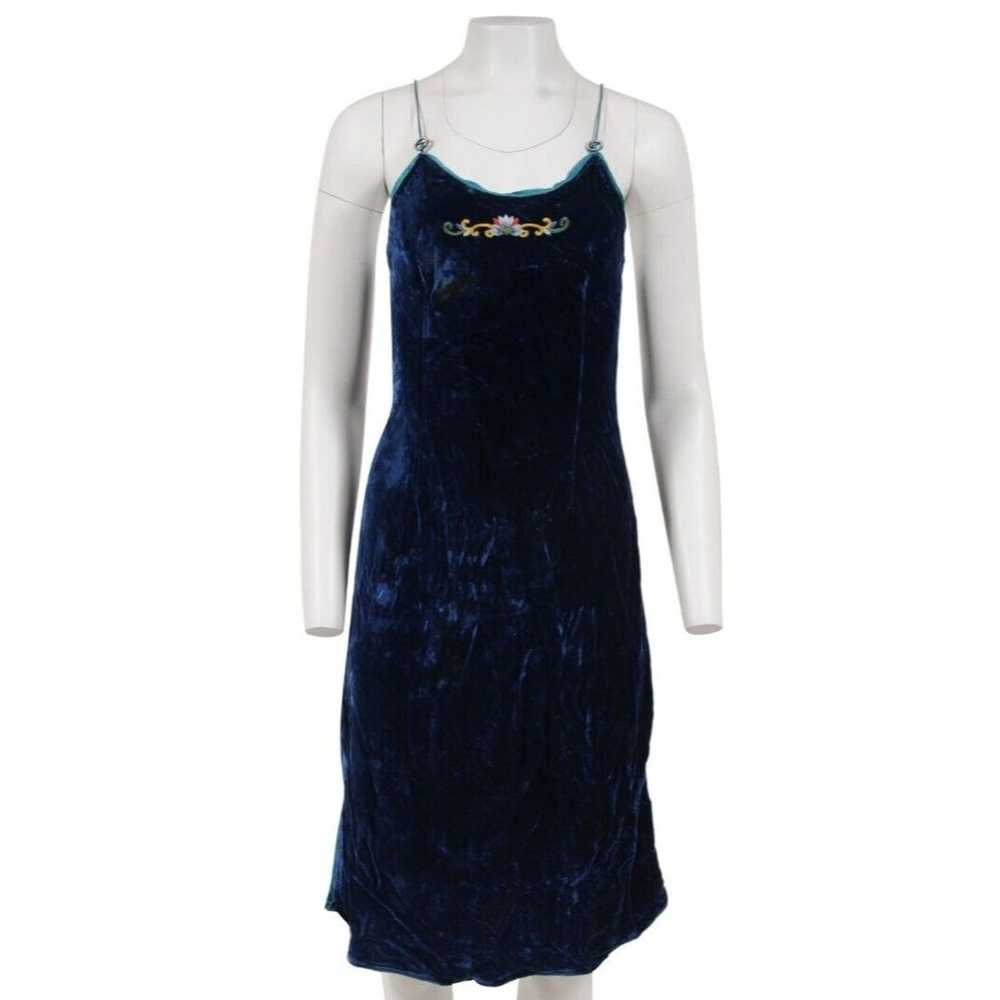 Voyage Blue Velvet Maxi Dress - image 1