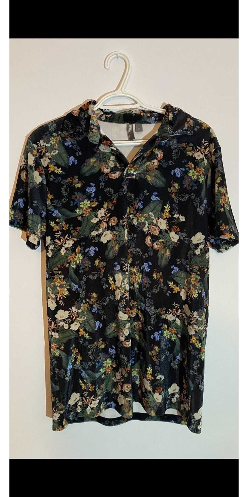 ASOS DESIGN dropped shoulder oversized camp collar shirt in Hawaiian floral  print