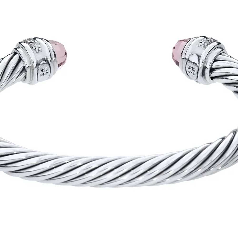 David Yurman Sterling Silver Morganite and Diamon… - image 5