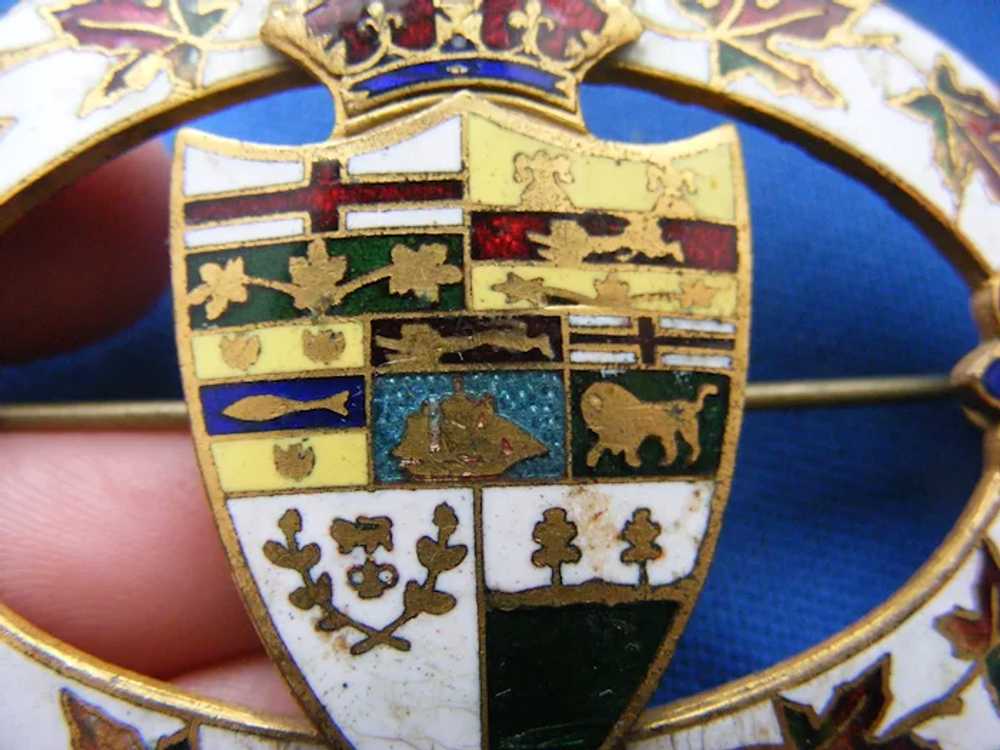 Edwardian Sash Pin Buckle Brooch Enameled Coat of… - image 7