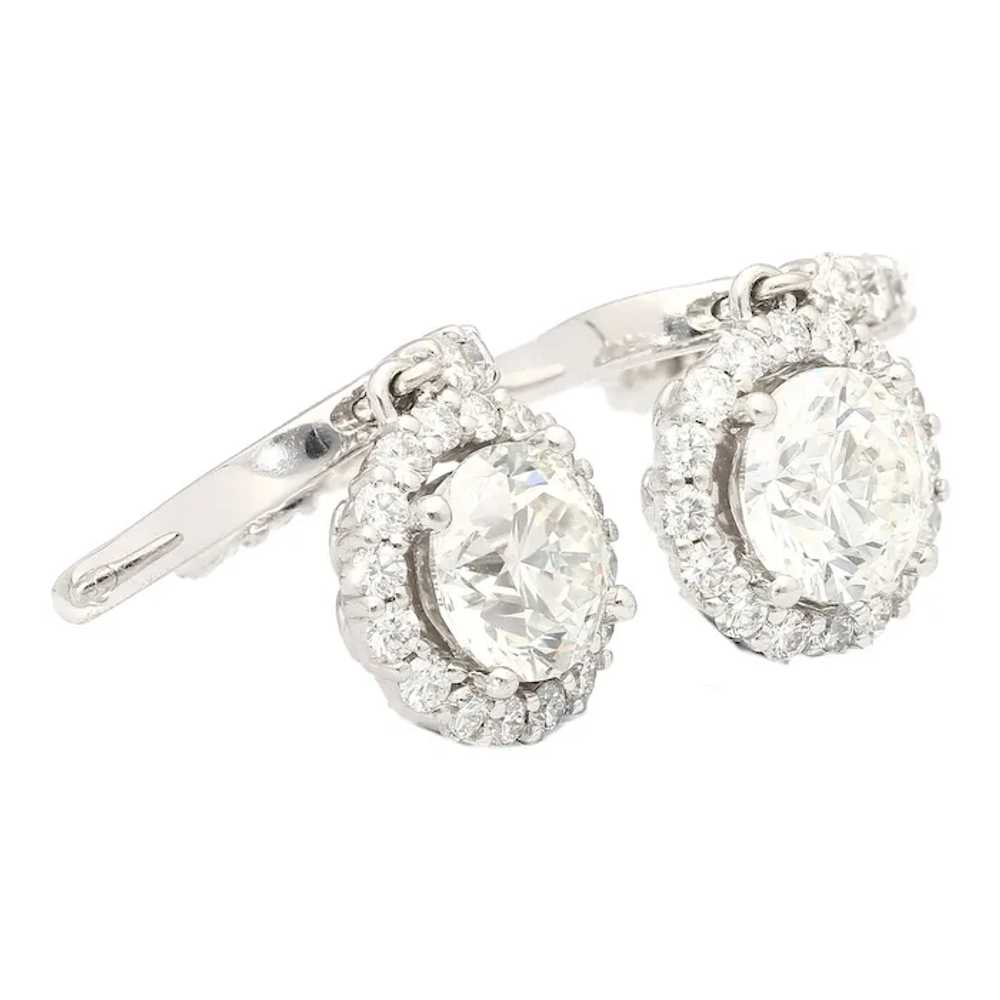 3.7 Carat Natural Diamond Dangle-Drop Earrings & … - image 2