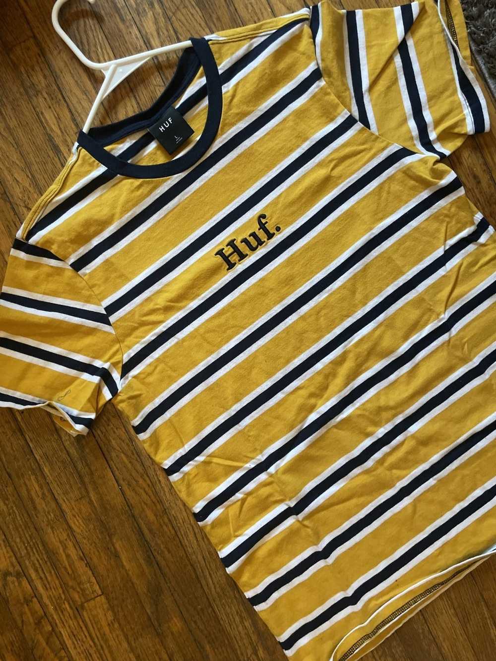 Huf Huf Yellow/Navy Striped Tee - image 1