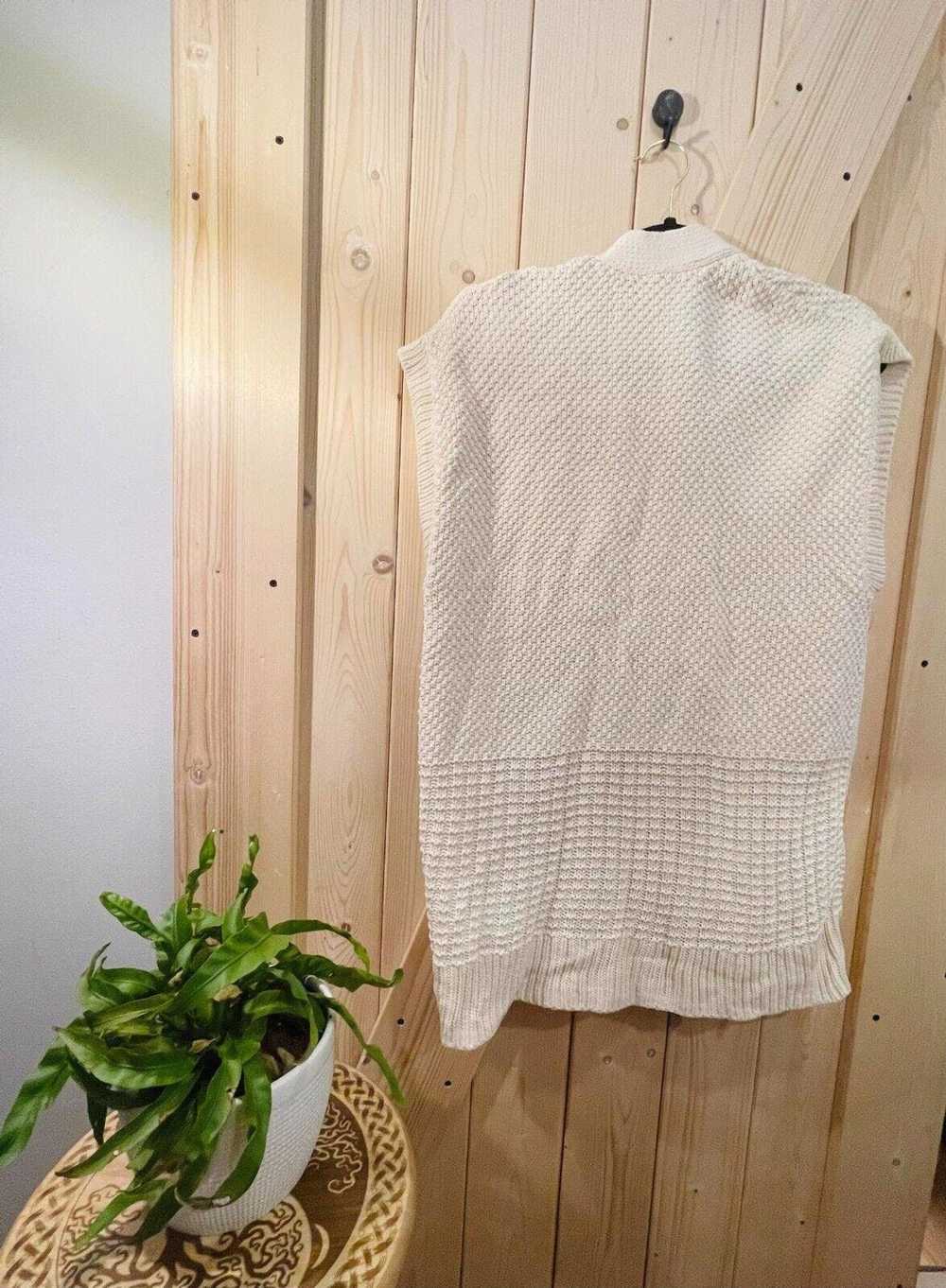 Gap Gap Cable Knit Vest Womens White Sweater 100%… - image 3