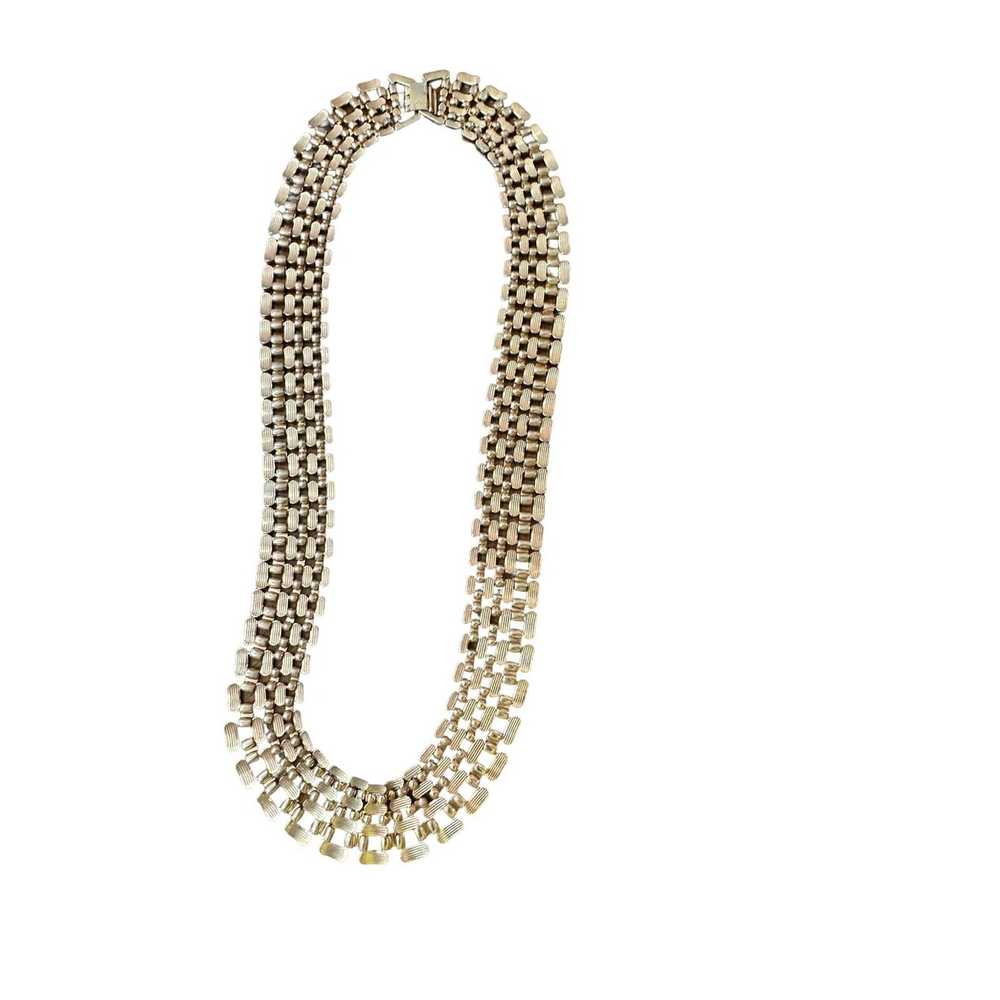 Vintage Vintage Gold-Tone Panther Chain Collar Ne… - image 7