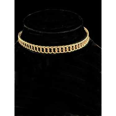 Vintage Gold Toned Designs Choker Necklace - image 1