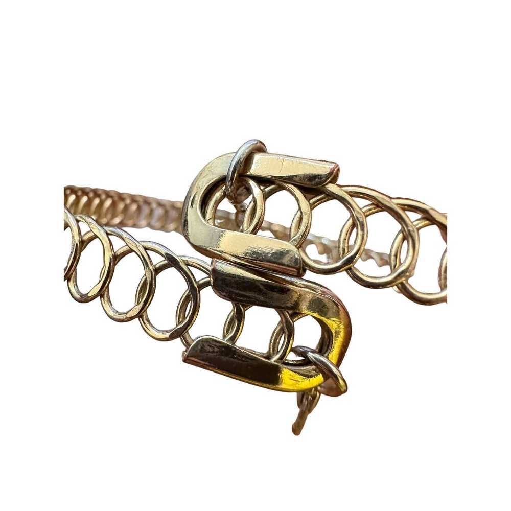 Vintage Gold Toned Designs Choker Necklace - image 3