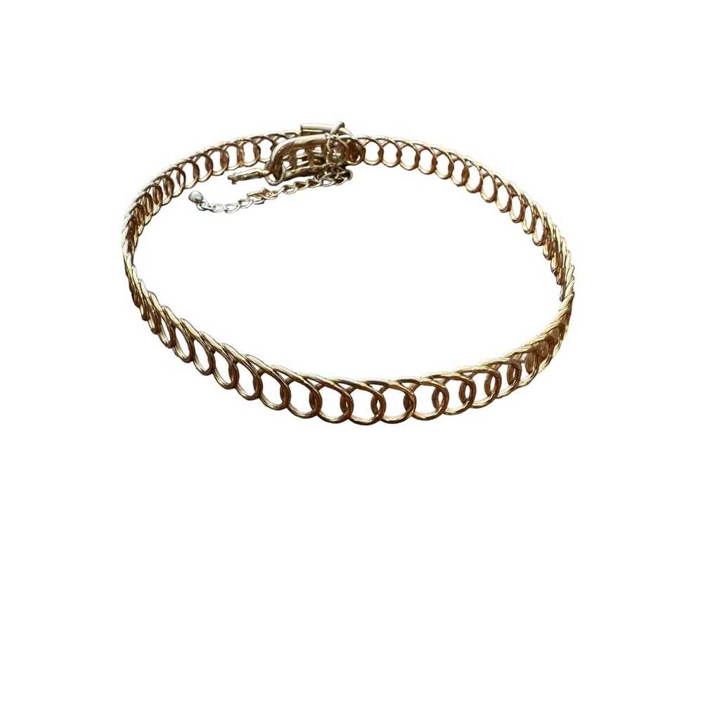 Vintage Gold Toned Designs Choker Necklace - image 4
