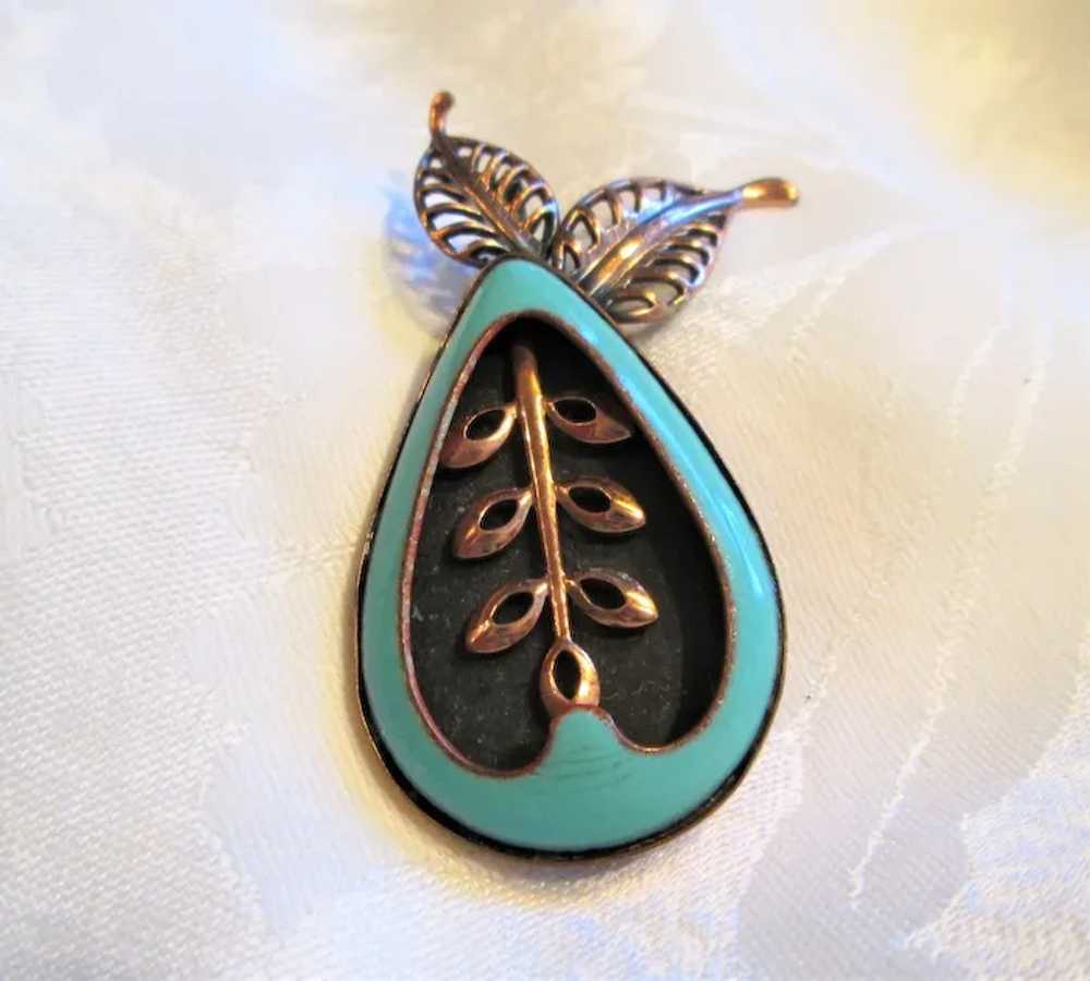 Matisse Blue Pear-Shaped Leaf Bracelet, Brooch an… - image 7