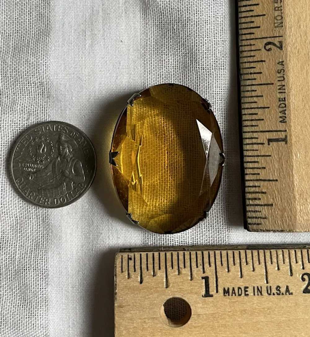 Vintage Sterling Silver & Large Faceted Citrine R… - image 7