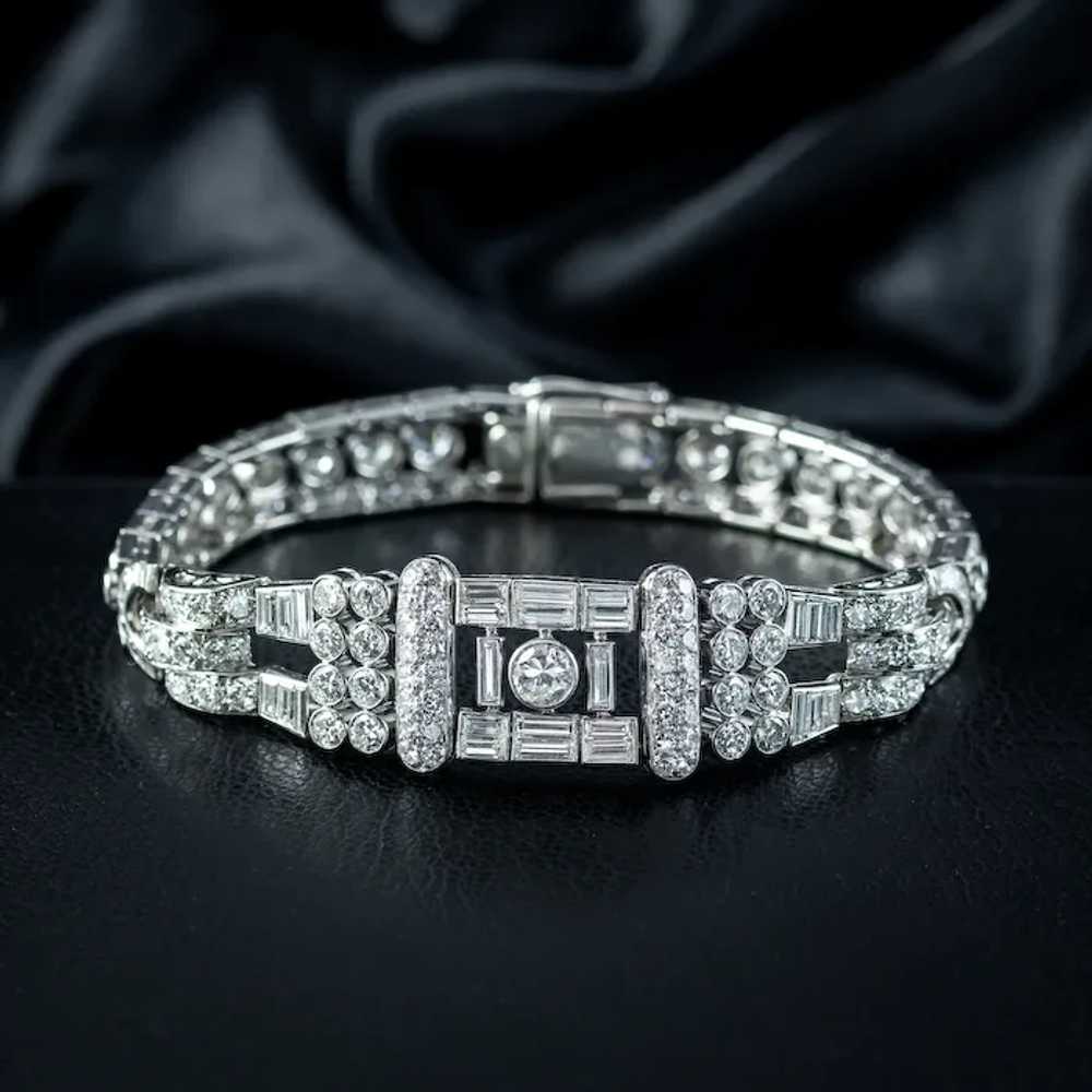 Art Deco Diamond Bracelet Platinum 15ct Diamond - image 10