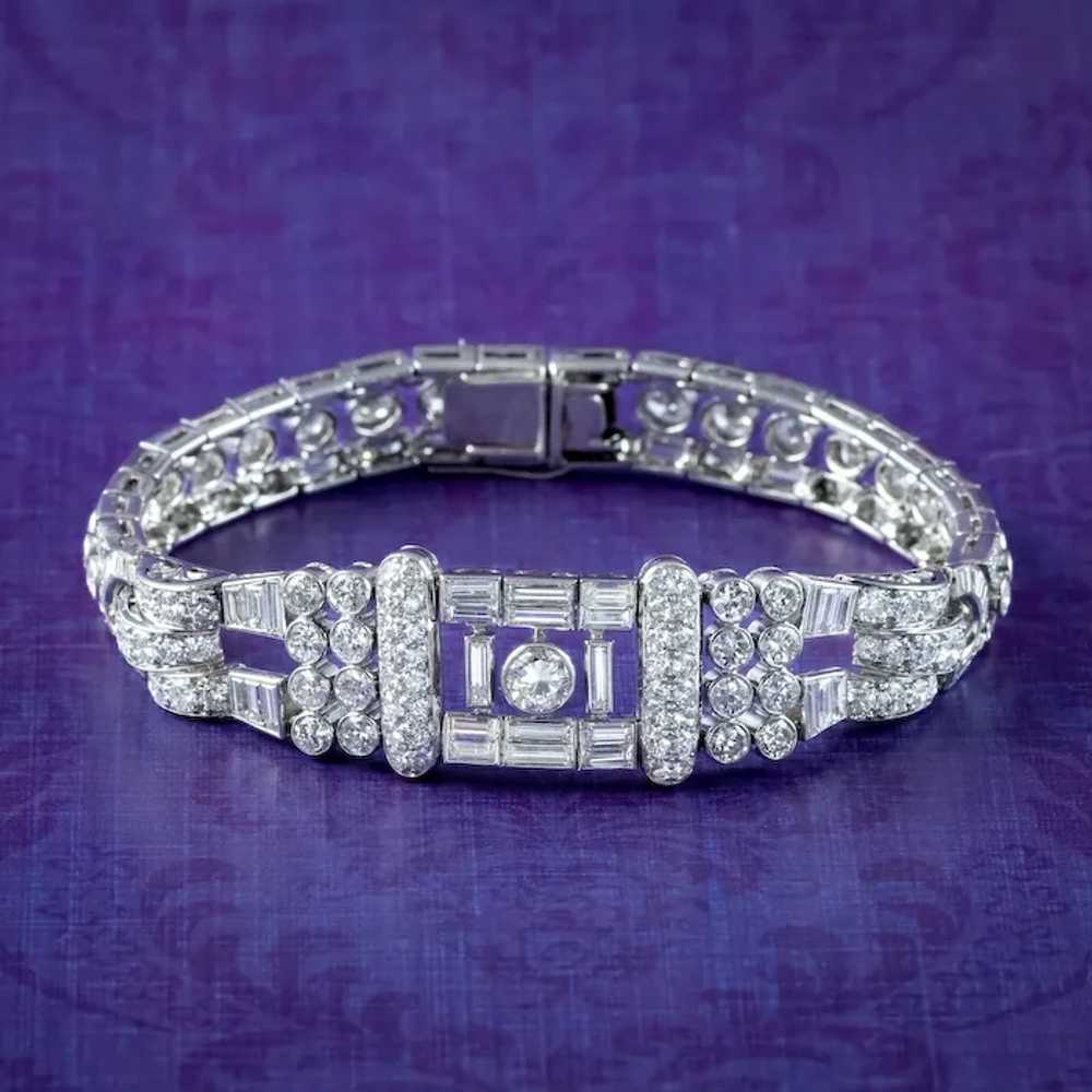 Art Deco Diamond Bracelet Platinum 15ct Diamond - image 3