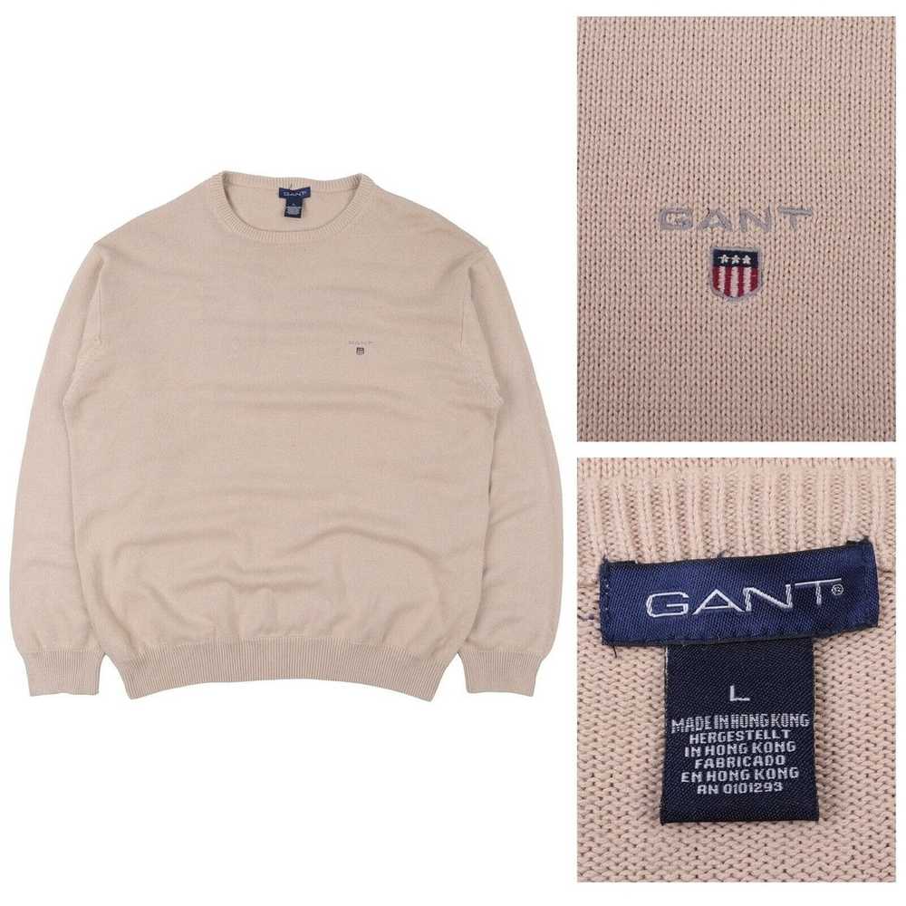 Gant GANT Beige Cotton Crew Neck Jumper - image 3