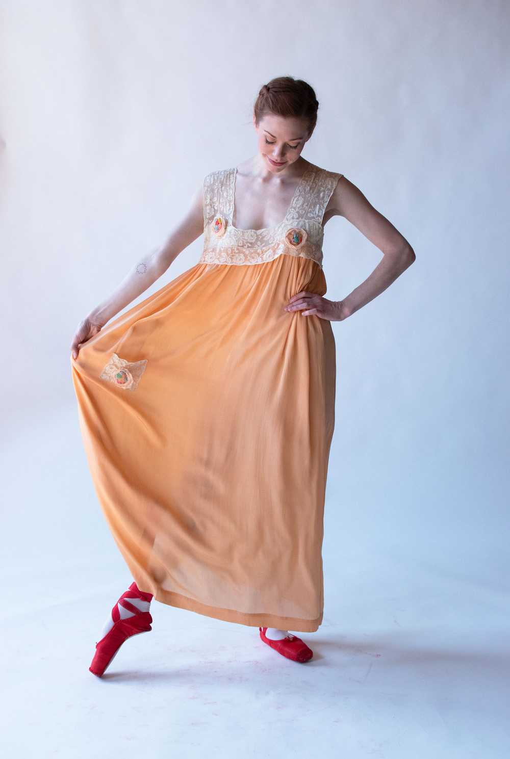 1920s Peach Silk Nightgown - image 2