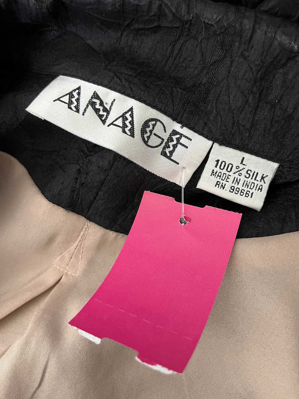 Anage Size 14 Black & Beige Floral Jacket - image 6