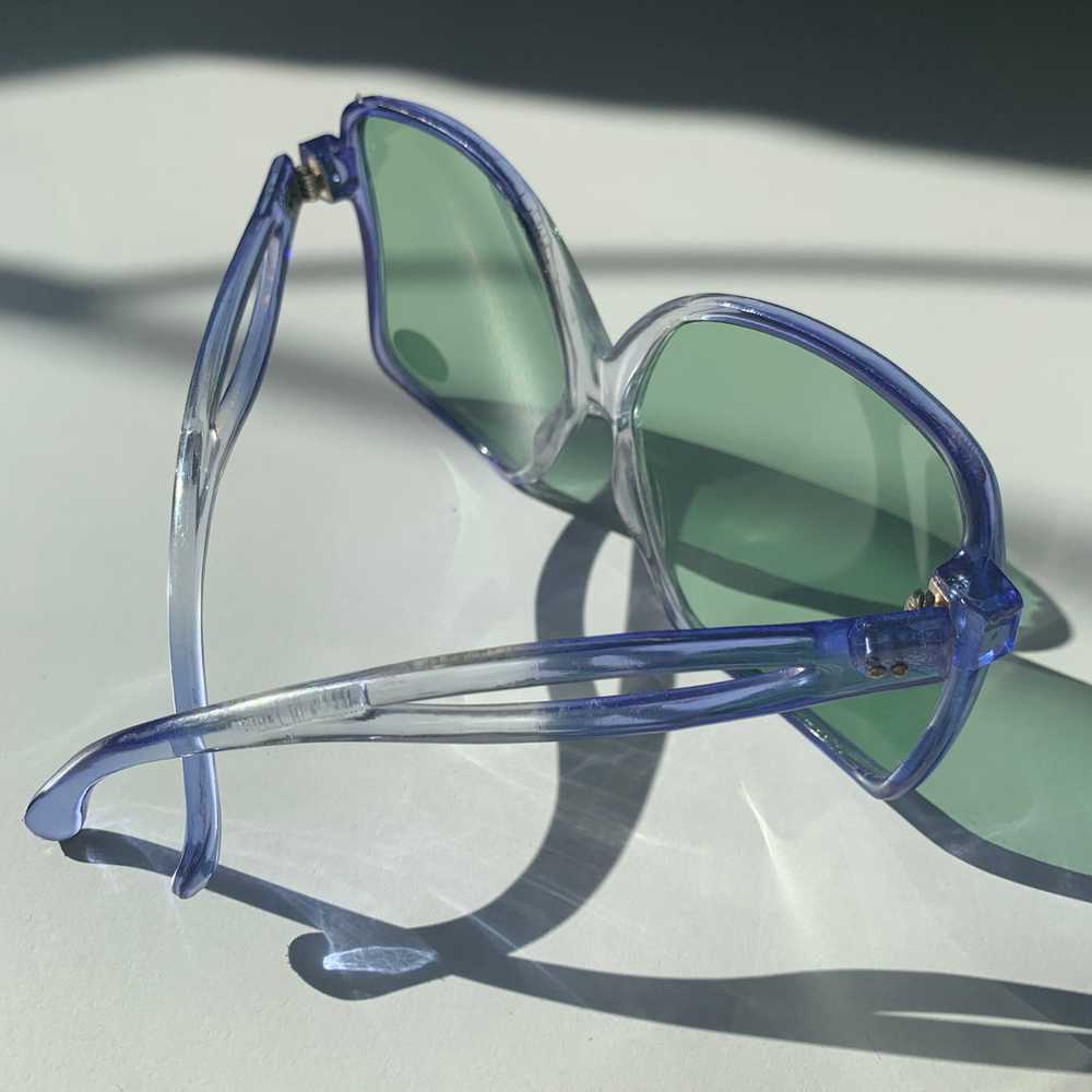 1960s-70s Deadstock Translucent Blue & Clear Over… - image 5