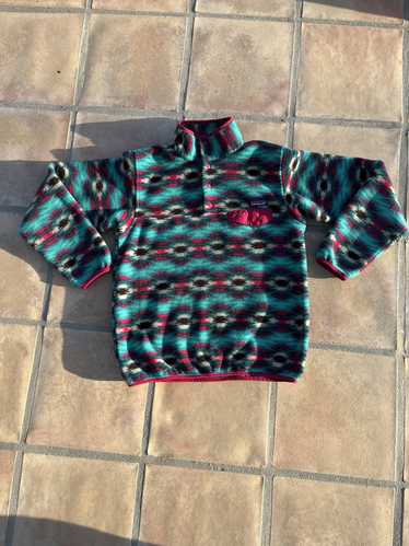 Patagonia Synchilla Fleece Jacket T-snap Pullover Southwest Turquoise Pink  Small