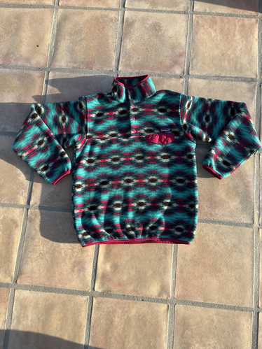 Womens PATAGONIA Fleece TURQUOISE BLUE Synchilla Snap-T Pullover