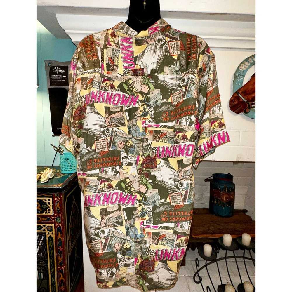 Robert Stock 80's UNISEX SILK COMIC SHIRT 1953 JO… - image 2