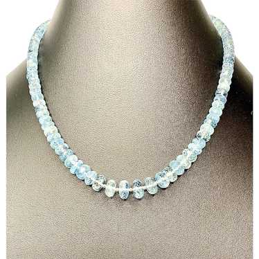 Necklace of Aquamarine and 14k White gold - image 1