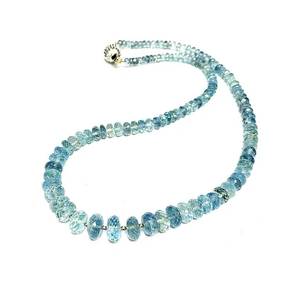 Necklace of Aquamarine and 14k White gold - image 2