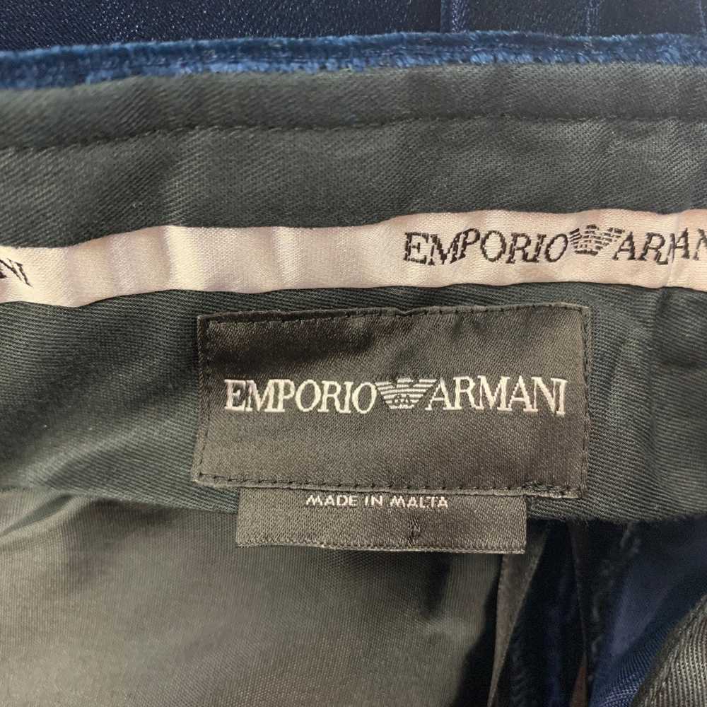 Emporio Armani Navy Velvet Acetate Blend Dress Pa… - image 5