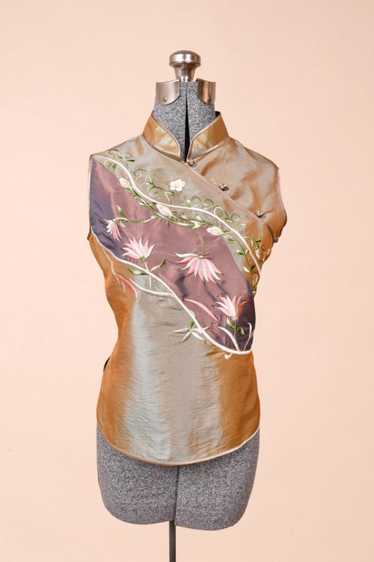 Metallic Floral Embroidered Top by Madame Butterfl