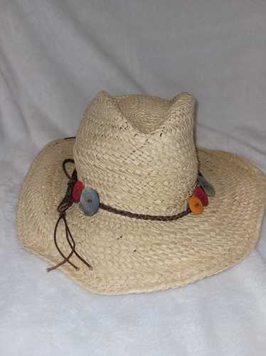 Scala Womens Shapeable Straw Shell Bead Western C… - image 1