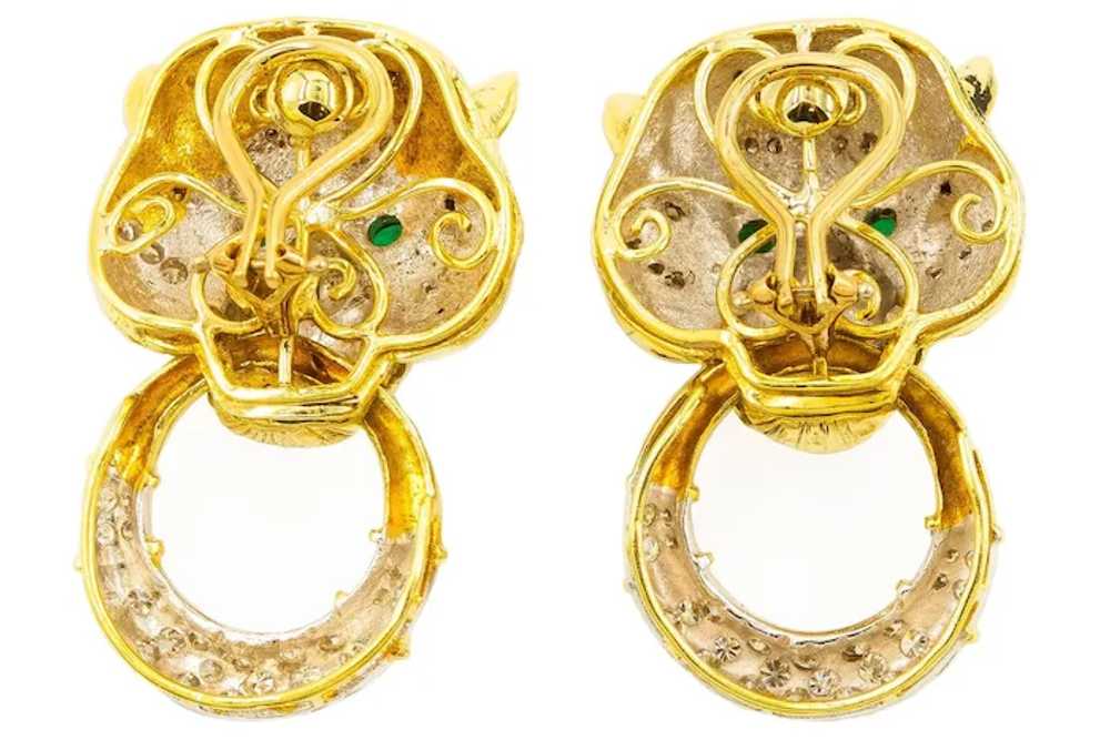 Vintage Pair of 14 Karat Gold Tiger-Face Earrings… - image 7