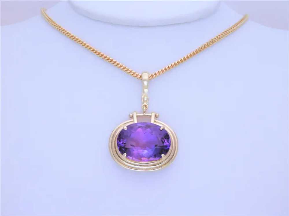 Vintage 14k Natural 26ct Amethyst Enhancer Pendant - image 3