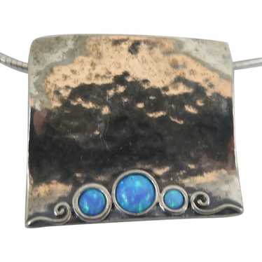 Didae Israel Sterling Silver Opal Necklace