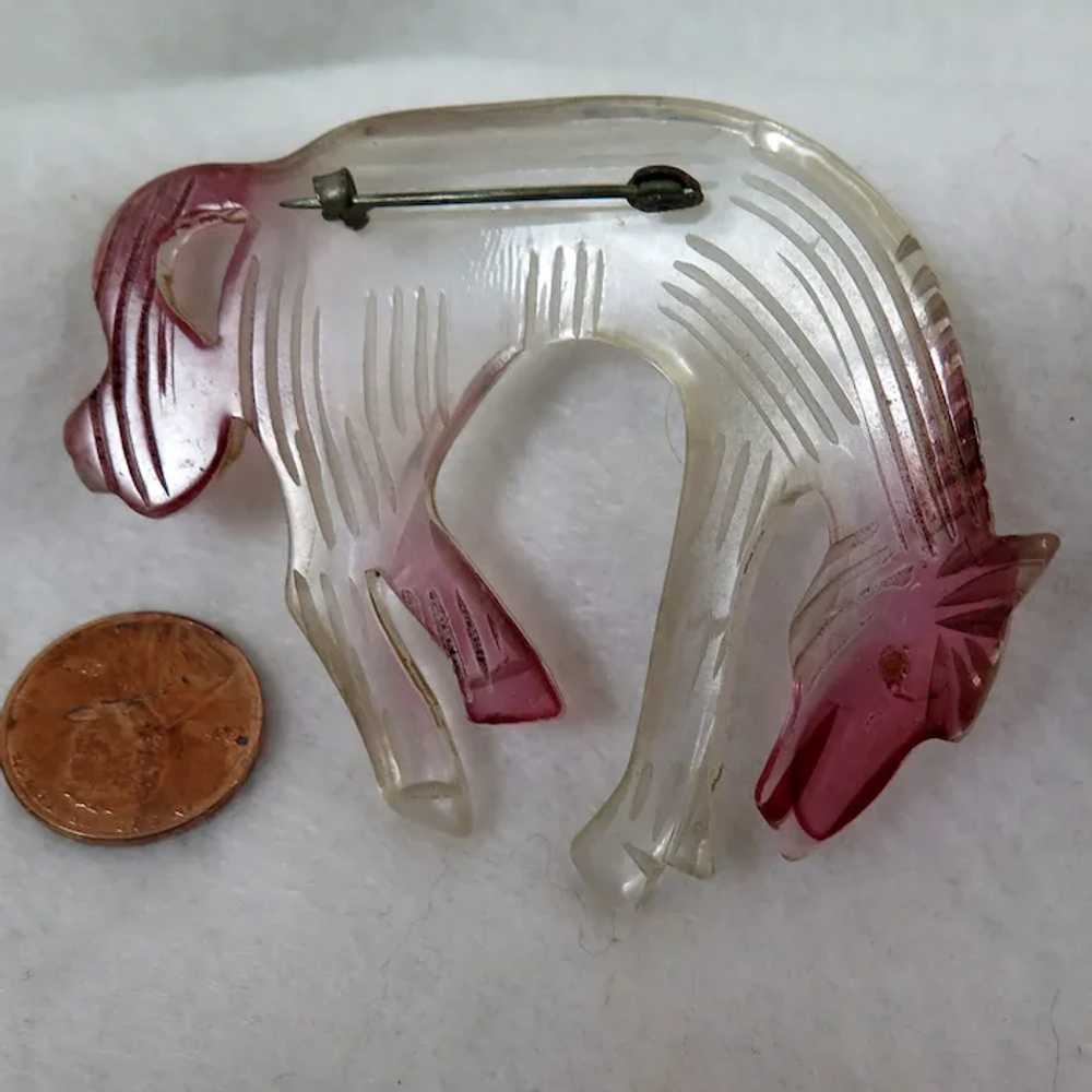 Mid Century Lucite Horse Brooch - image 2