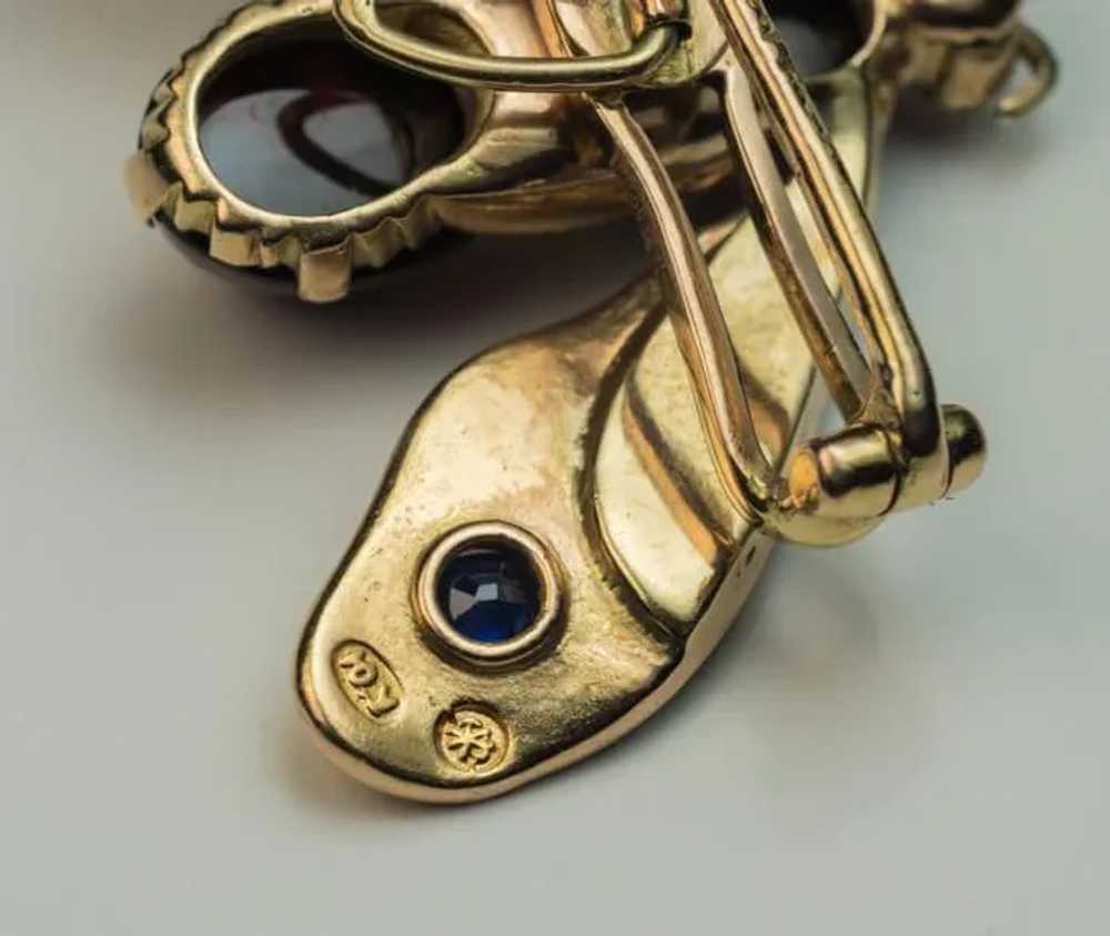 19th Century Antique Jeweled Gold Insect Brooch - image 5
