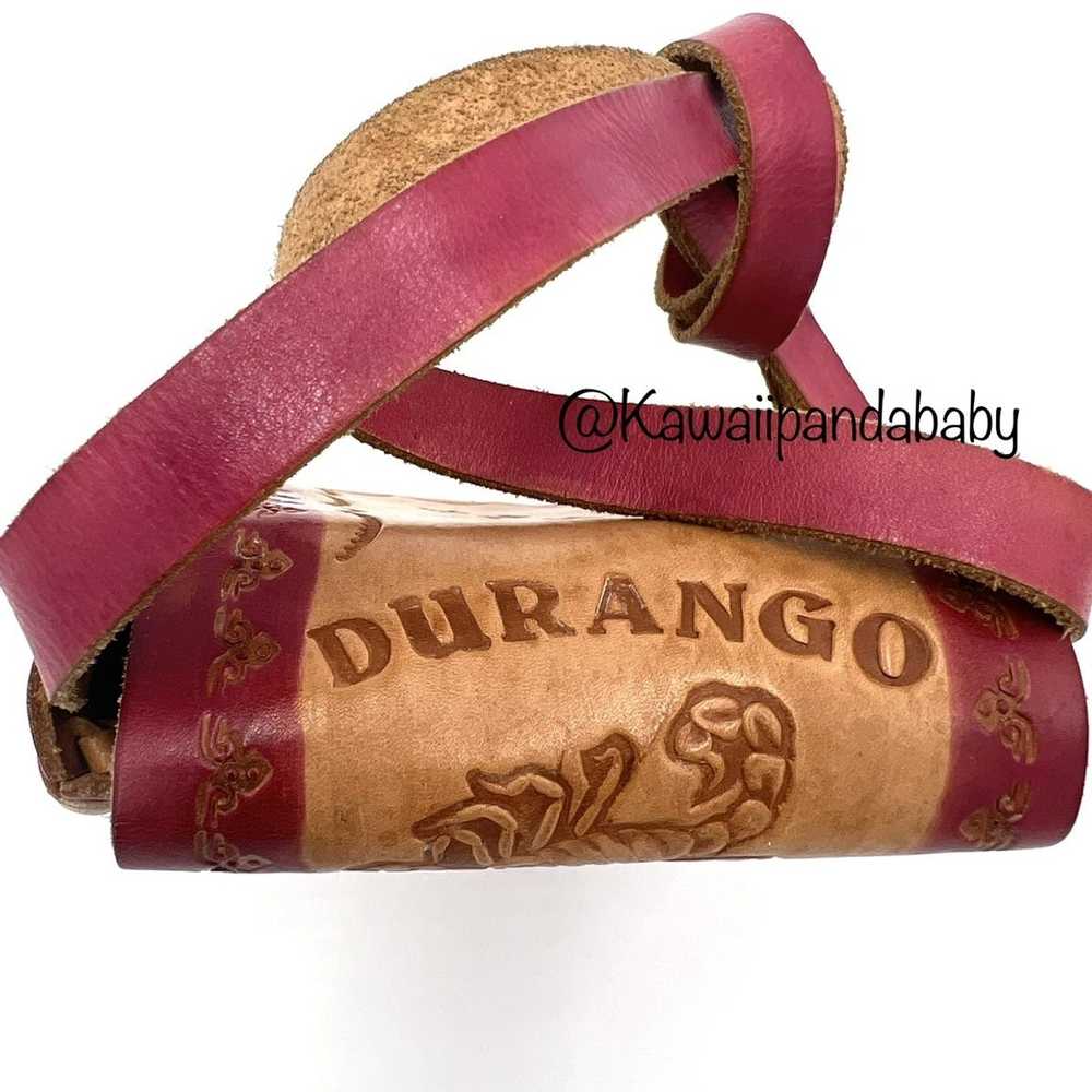 Vintage Durango Tequila Red Tooled Scorpion Leath… - image 3