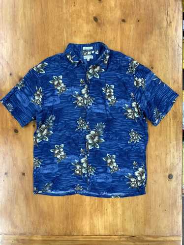 Vintage Vintage Blue Hawaiian Volcano Ocean Shirt