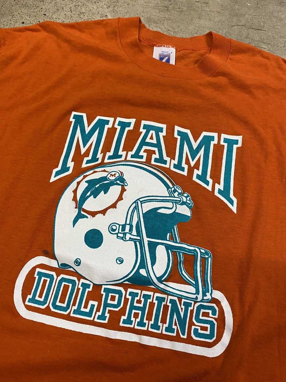 Vintage Miami Dolphins T Shirt Tee Logo 7 Made USA Size Large L