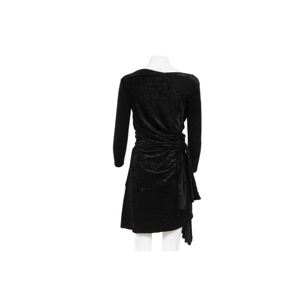 Balenciaga Wrap Mini Dress Black Crushed Velvet T… - image 2