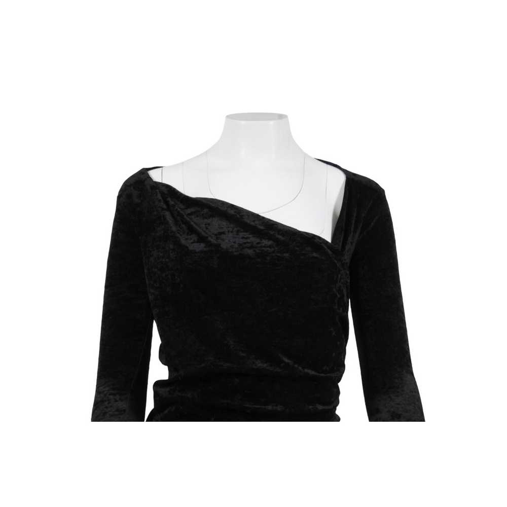 Balenciaga Wrap Mini Dress Black Crushed Velvet T… - image 3