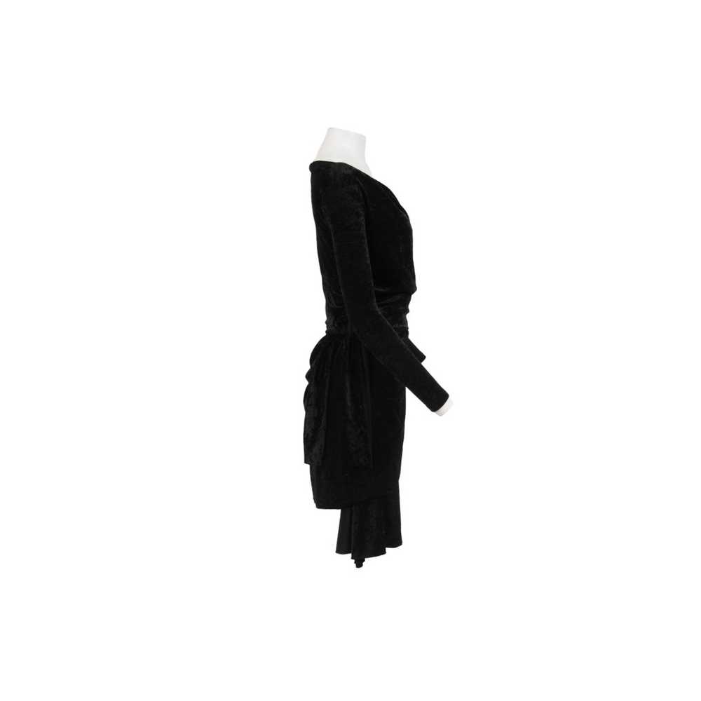 Balenciaga Wrap Mini Dress Black Crushed Velvet T… - image 5