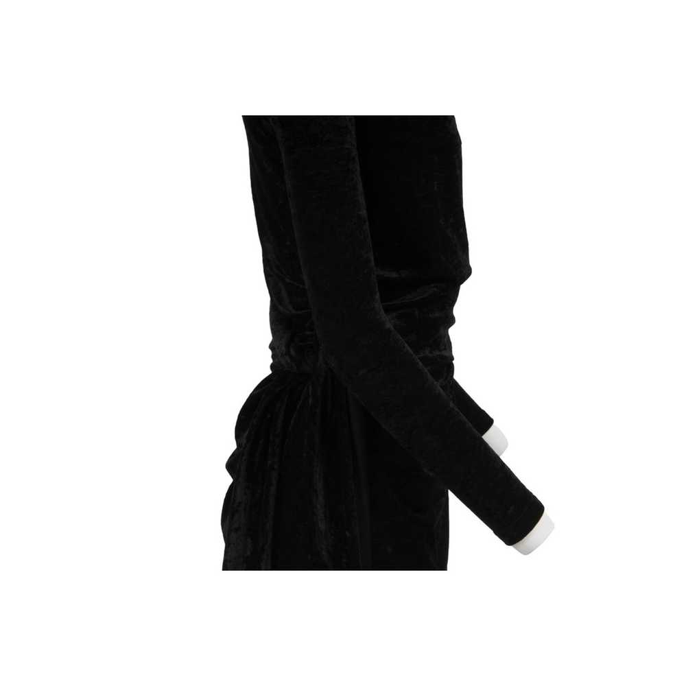 Balenciaga Wrap Mini Dress Black Crushed Velvet T… - image 6