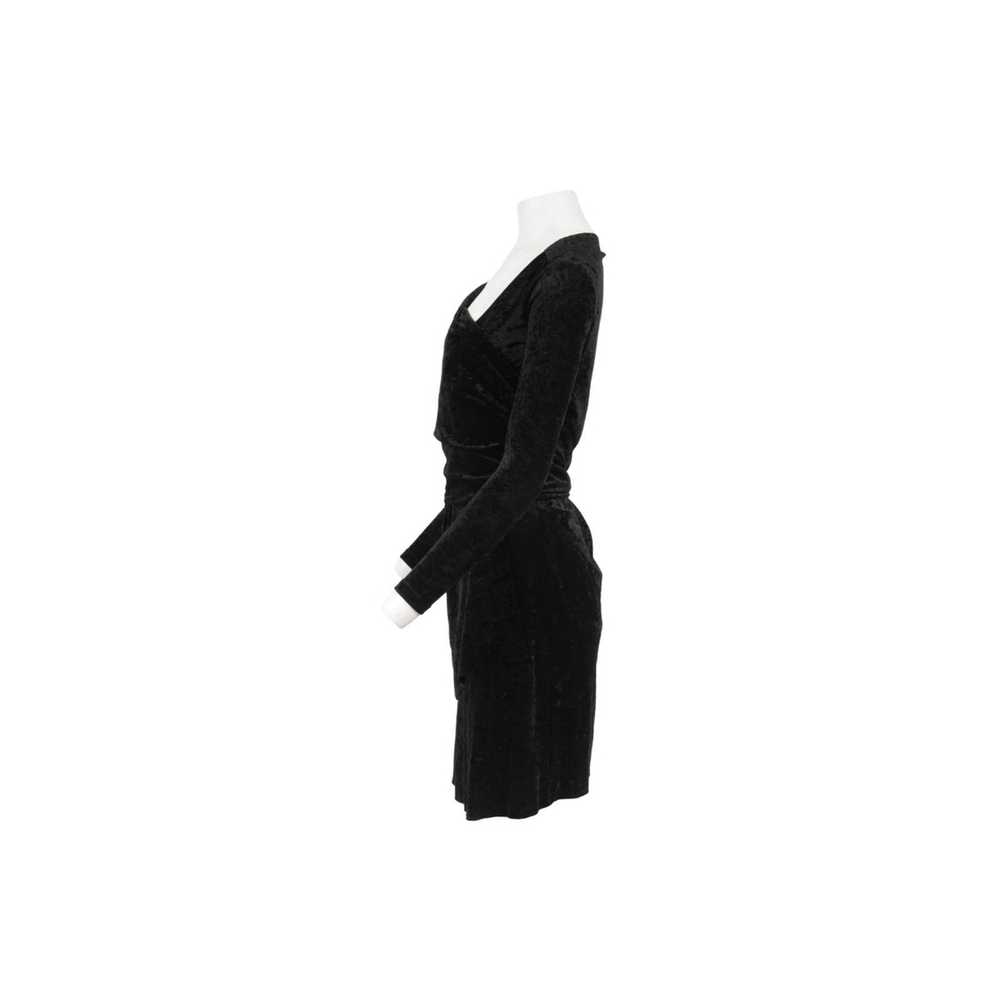 Balenciaga Wrap Mini Dress Black Crushed Velvet T… - image 8