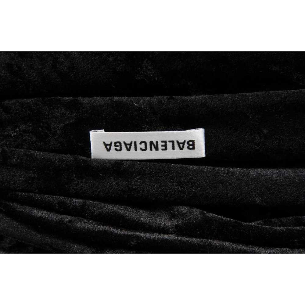 Balenciaga Wrap Mini Dress Black Crushed Velvet T… - image 9