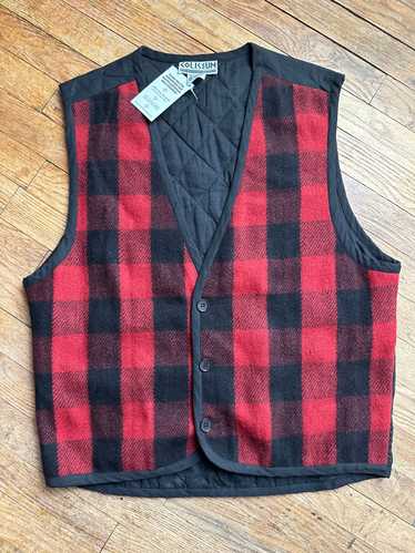 Wool Blend Buffalo Plaid Vest