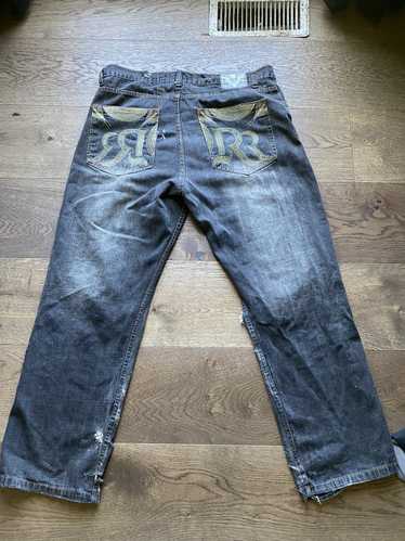 Vintage roman royalty distressed jeans