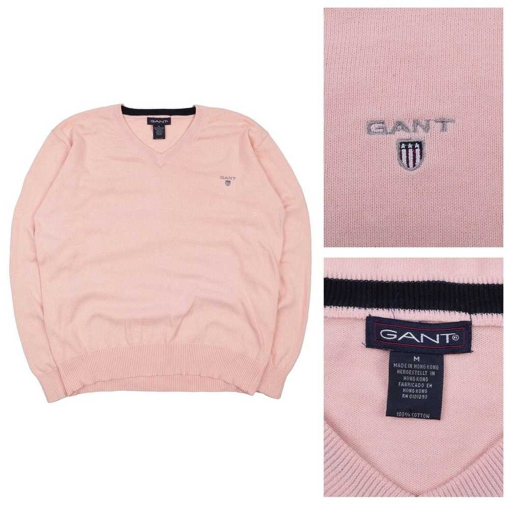 Gant GANT Pink Cotton V Neck Jumper - image 4