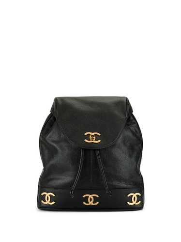 CHANEL Pre-Owned 1992 triple cc logo backpack - Bl