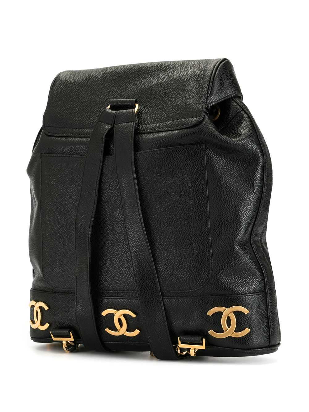 CHANEL Pre-Owned 1992 triple cc logo backpack - B… - image 3