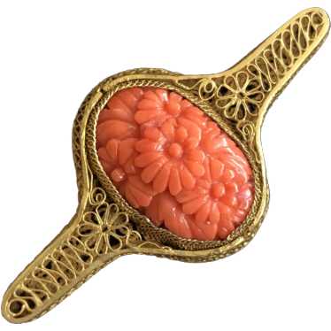 Amazing Antique Chinese Gild Filigree Hand Carved… - image 1