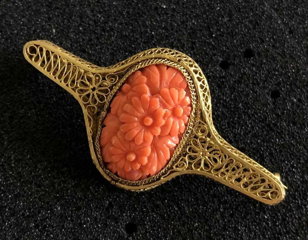 Amazing Antique Chinese Gild Filigree Hand Carved… - image 2